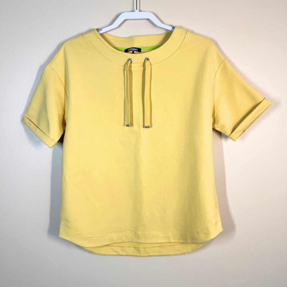 NWT Olsen Cora Jersey Relaxed Fit SS Tee • Yellow • Size 8